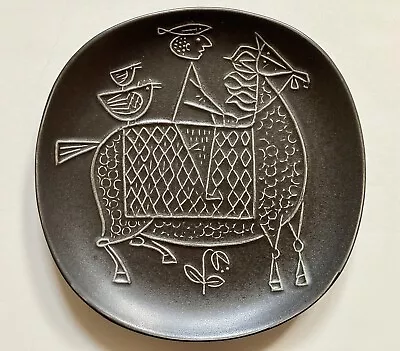 Buy RARE COLLECTABLE VINTAGE MID CENTURY STIG LINDBERG PIAZZA PLATE No.3 MAN+ HORSE • 99.99£