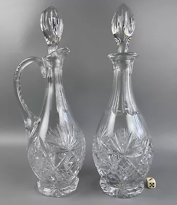 Buy Edinburgh Crystal Carafes / Wine Claret Decanters X 2.  ROYAL  Cut Glass. Handle • 69.99£