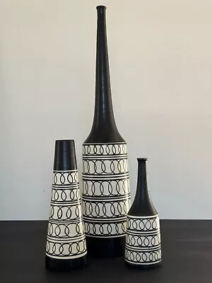 Buy Set Of 3 Bitossi Glazed Ceramic Vases - Vintage - Made In Italy • 483.50£