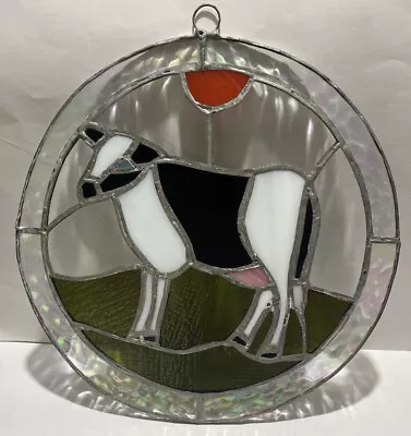 Buy Stained Glass Dairy Cow Window Hanger 8”w Mint Pearlescent Rim Kitschy Sun Catch • 37.27£