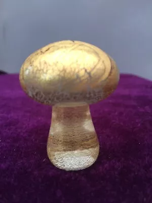 Buy Isle Of Wight Glass Mini Mushroom Gold • 22.99£