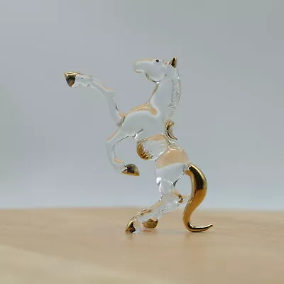 Buy Small Horse Figurine Clear Hand Blown Glass Animals Club Collectibles Decor Gift • 23.81£