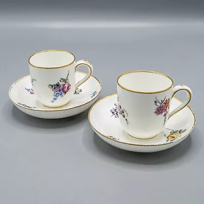 Buy Vincennes Sevres France Floral Rose Cup & Saucer Pair Gold Rim Antique Signed • 652.35£