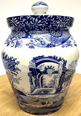 Buy Vintage SPODE Italian Ginger Jar With Lid Petite Blue White 6  Tall C 1816 • 29.99£