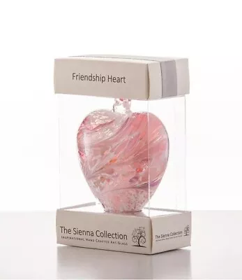 Buy Glass Friendship Heart Hanging Hand Craft Keepsake Ornament 8cm Sienna • 13.99£