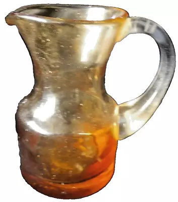 Buy Vintage Whitefriars/czech Amber Glass Small Jug With Polished Pontil • 4.99£