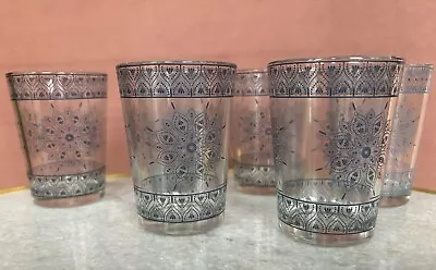 Buy Moroccan Mint Tea Glassware Tumbler Votive Candle Holder Set Of 6 Blue Mandala • 12.99£