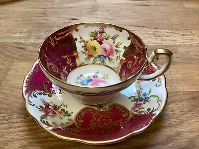 Buy Vintage  Handpainted,Signed Foley Bone China Teacup & Saucer Rose • 15£