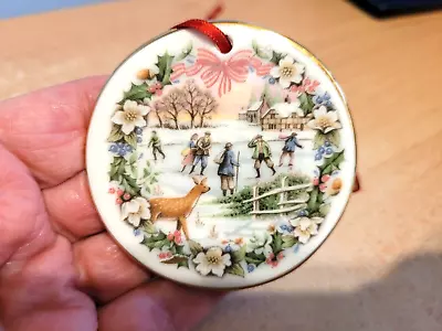 Buy Royal Albert Bone China Xmas Tree Hanging Disc Decoration  The Skating Pond  VGC • 8.99£