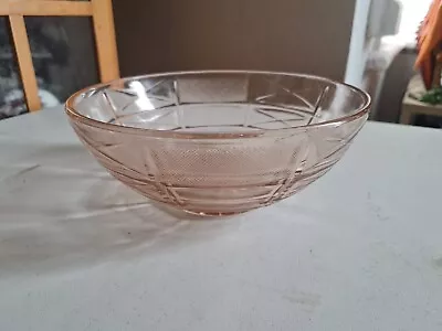 Buy Art Deco Pink Depression Glass Bowl Free Postage • 10£