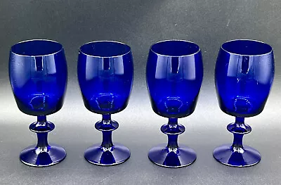 Buy 4 Scandinavian Style Cobalt Wine Glasses Goblets Clarets 6 Oz. • 27.49£