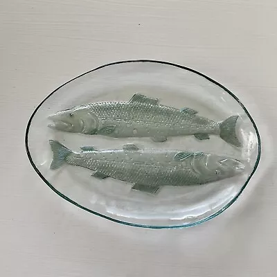 Buy KOSTA BODA Goran & Warff Swedish Art Glass Fish Serving Platter 12” X 8” * • 23.01£