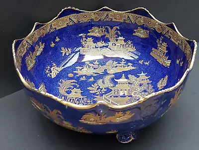 Buy Rare W & R Carlton Ware 3 Legged Bowl In Cobalt Blue Kang Hsi Design 1920s • 45£