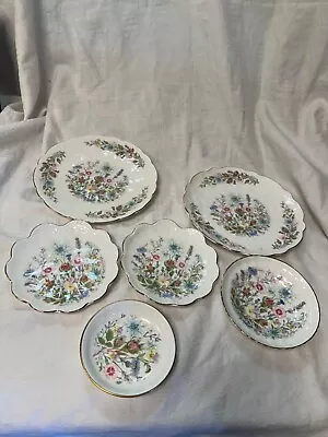 Buy Aynsley Wild Tudor Plates Bundle Small Large Trinket Dishes Floral • 10£