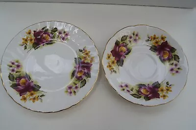 Buy Royal Sutherland Fine Bone China Saucer & Side-plate Roses Made In England • 4£