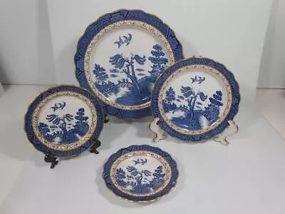Buy 4 Booths REAL OLD WILLOW Fine China PLATES A8025 Dinner, Salad, Saucers. England • 55.91£