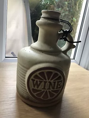 Buy British Tremar Pottery Studio Stoneware Wine Jug With Cork H9   • 20£