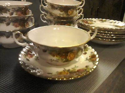 Buy Old Country Roses Royal Albert Soup Coupe And Stand With Handles Bowl Dish  VGC • 10£