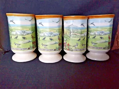 Buy 4 Footed Cornish Countryside  Mugs/cups By Presingoll Pottery Cornwall • 12.99£