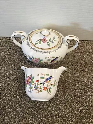 Buy Vintage Aynsley  Bone China PEMBROKE Double Spout Creamer & Lidded Sugar Bowl • 7£