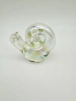 Buy Vintage Snail Iridescent Art Glass Snail  3  X 3 1/2  Figurine • 10.25£