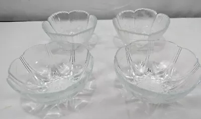 Buy 4x Flawless Vintage Frosted Glass Dessert Bowls, 2 French & 2 Finnish Made • 22.99£