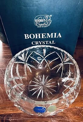 Buy Vintage Bohemian Czech Heavy Lead Crystal Glass Fruit  Bowl  Boxed • 27.50£