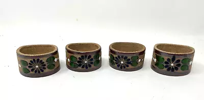 Buy 4 Vintage Tonala Mexican Pottery Napkin Rings • 13.98£