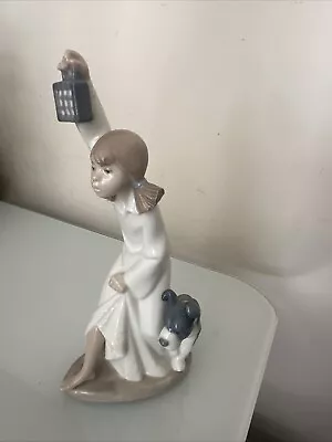 Buy LLADRO NAO Who's There? Girl & Dog Ornament #1111 1989 (Retired)  MINT • 19.95£