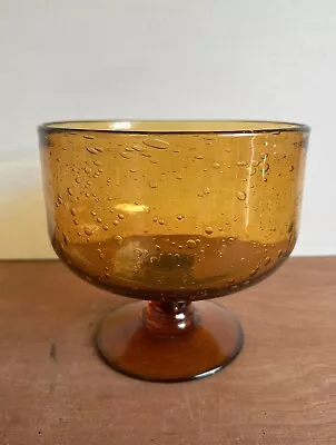 Buy Vintage Orange Glass Trifle Bowl With Controlled Bubbles. Excellent Condition • 16£
