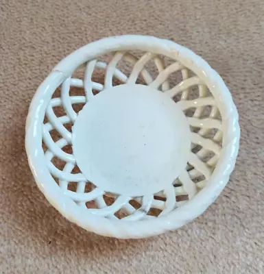 Buy Small Antique Ceramic Cream Coloured Basket Dish Unmarked • 6.95£