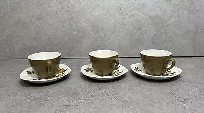Buy Midwinter Pottery Cups And Saucers Oranges And Lemons Set Of Three Staffordshire • 12.49£