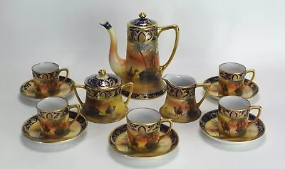 Buy Antique Noritake Tea Set Desert Scene Arabian Camel Rider Motif Maruki Mark 1908 • 521.88£