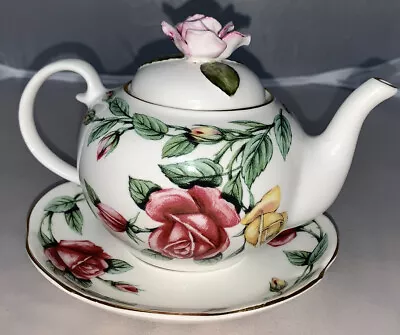 Buy Rare Royale Stratford 'Rose’ Miniature Teapot Vintage Beautiful With Saucer 🌹 • 46.68£