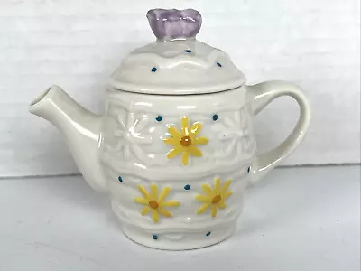 Buy Vintage Miniature Daisy Flower Butterfly Teapot Belleek China Ireland Green Mark • 23.29£