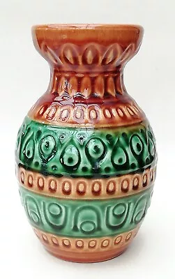 Buy Bay Keramik West German Pottery Vase Green & Brown 92 20 Vintage • 19.99£