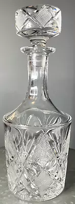 Buy Vintage American Brilliant Period Cut Crystal Decanter W Matching Stopper Heavy • 23.30£