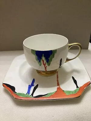 Buy Art Deco Style Carlton China Tree Design Cup & Side Plate,Gilded • 12.85£