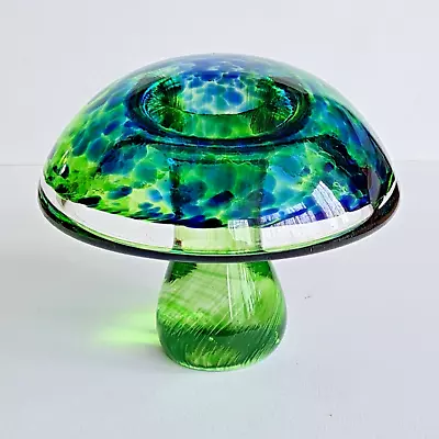 Buy Wedgwood Large Green Blue Glass Mushroom Toadstool (4 1/4 ) • 18£