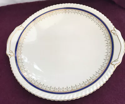 Buy Cake Serving Plate With Handles, Johnson Bros, Made In England, Gilded, Vintage • 12£