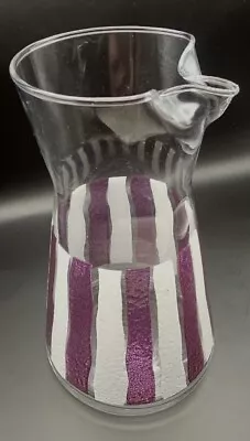 Buy Vintage Libbey Purple/White Striped Glass Cocktail Pitcher • 32.62£