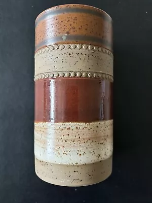 Buy Vintage 1970s Denby David Yorath Potters Wheel Brown Rust Cream Stoneware Vase • 29.95£