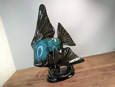 Buy Very Large Vintage Blue Mountain Pottery Blue Angel Fish Sculpture Statue 41cm • 39£