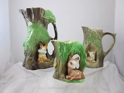 Buy 3 X Vintage Withernsea Eastgate Pottery Fauna Vases • 23£