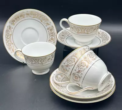 Buy Noritake Raphael  Fine China Teacup And Saucer Set Of Four  • 19.99£