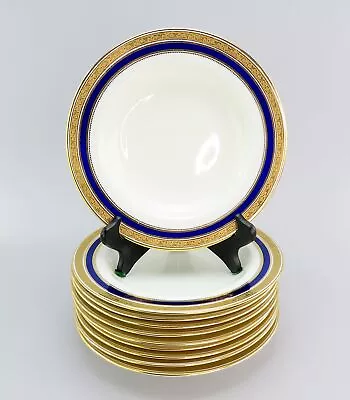 Buy 10 Pretty Cauldon Porcelain Cobalt Wide Rimmed Soup Bowl 6228  • 670.99£