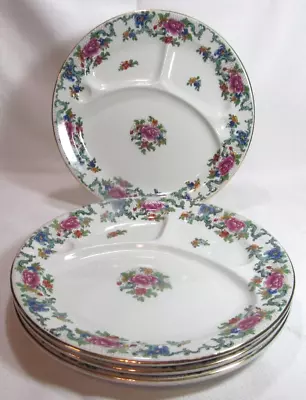 Buy Booths Made In England Silicon China Vintage FLORADORA Four (4) Grill Plates • 69.89£