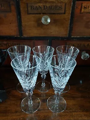 Buy Stuart Crystal Churchill Cut Glass Wine Glasses X 5 • 25£