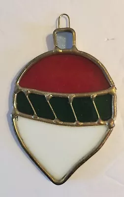 Buy HANDMADE STAINED LEADED GLASS SUN CATCHER Christmas Ball VTG Ornament / Decor  • 5.13£