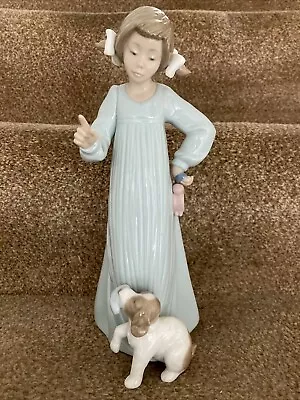 Buy Vintage Nao By Lladro 1991 Figurine ‘Bad Boy’ Girl And A Puppy 10   • 20£